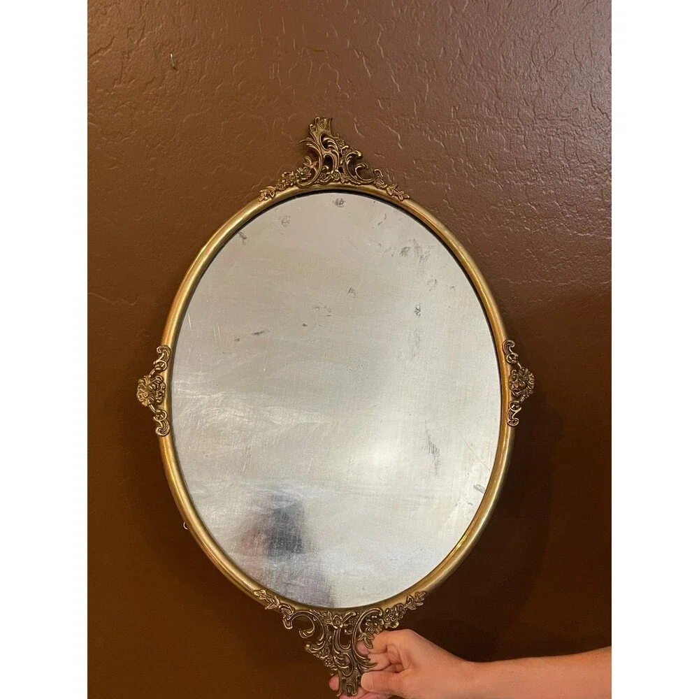 Vintage Brass Ornate Oval Frame